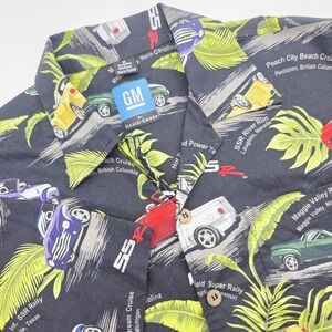 GM Chevrolet Chevy SSR Car Hawaiian Shirt Mens M Black David Carey Button Up